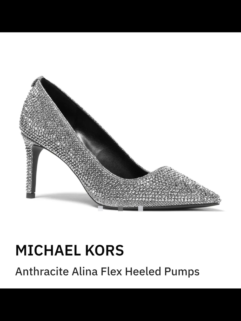 Michael Kors Anthracite Alina Flex Heeled Pumps - Sparkling Silver